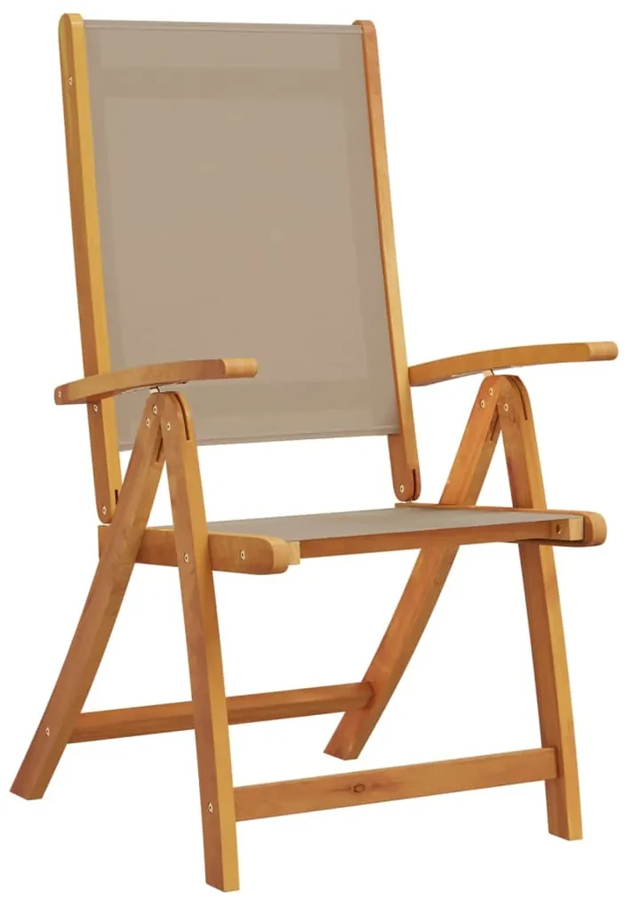Sedie da giardino pieghevoli 4 pz massello d'acacia e textilene