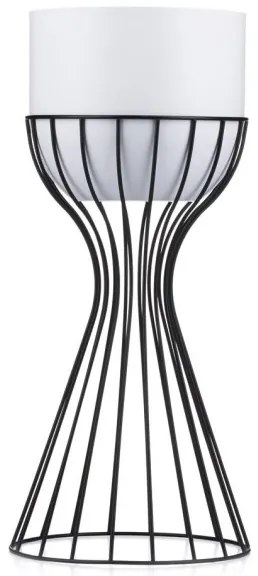 Vaso da fiori in metallo LOFT 46x20 cm nero/bianco