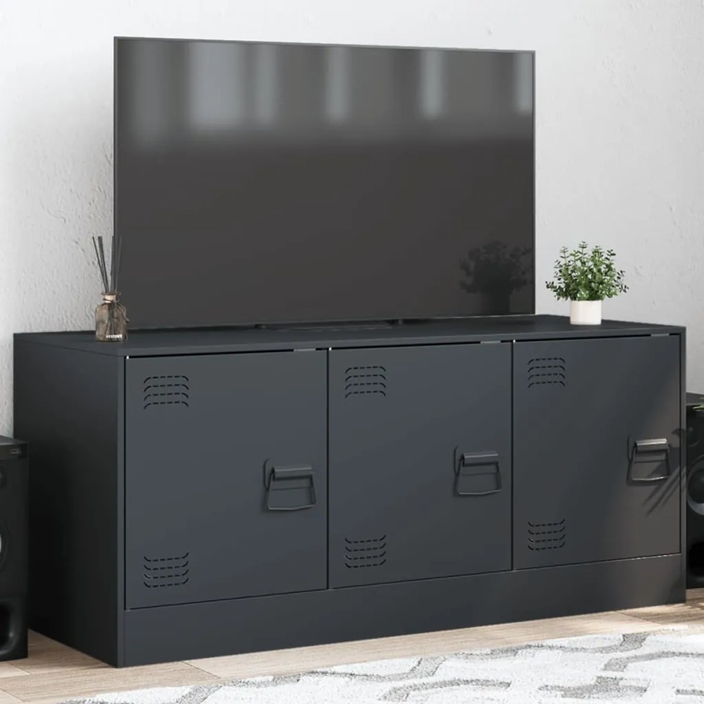 Mobile Porta Tv Antracite 99x39x44 Cm İn Acciaio /