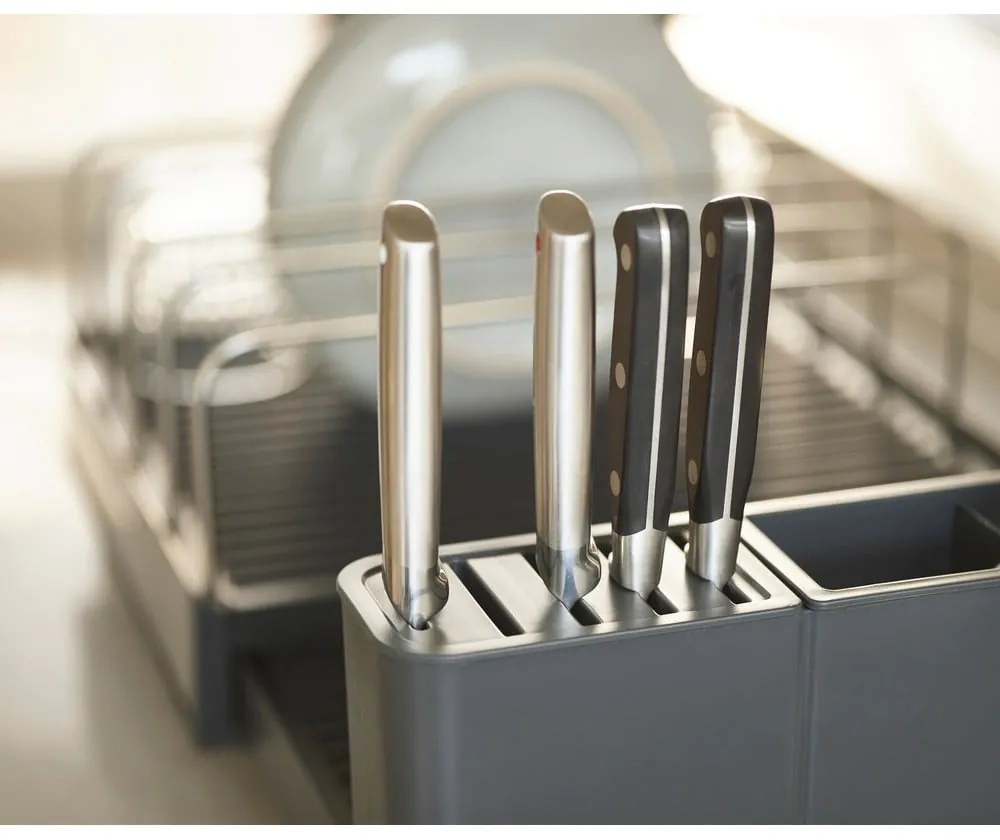 Scolapiatti in metallo blu-argento Extend - Joseph Joseph