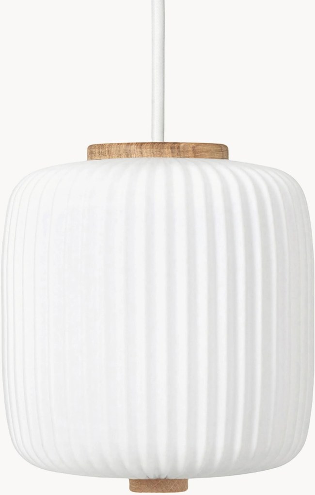 Lampada a sospensione piccola in vetro soffiato opale EK61