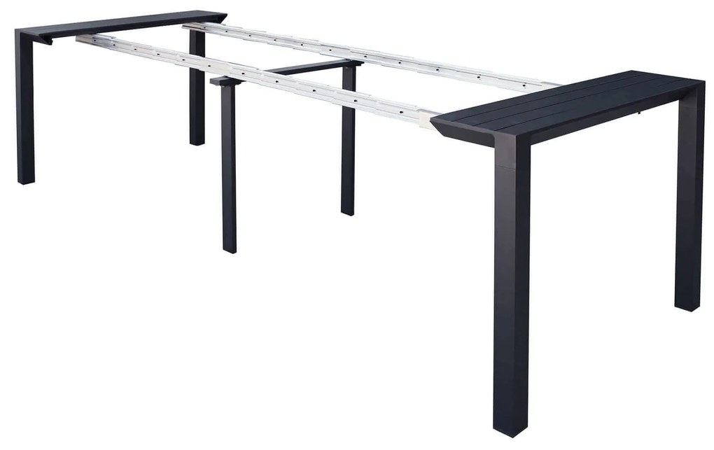 ARIZONA - set tavolo in alluminio cm 100 x 51,50/104/156/208/260 x 74 h con 10 poltrone Lotus