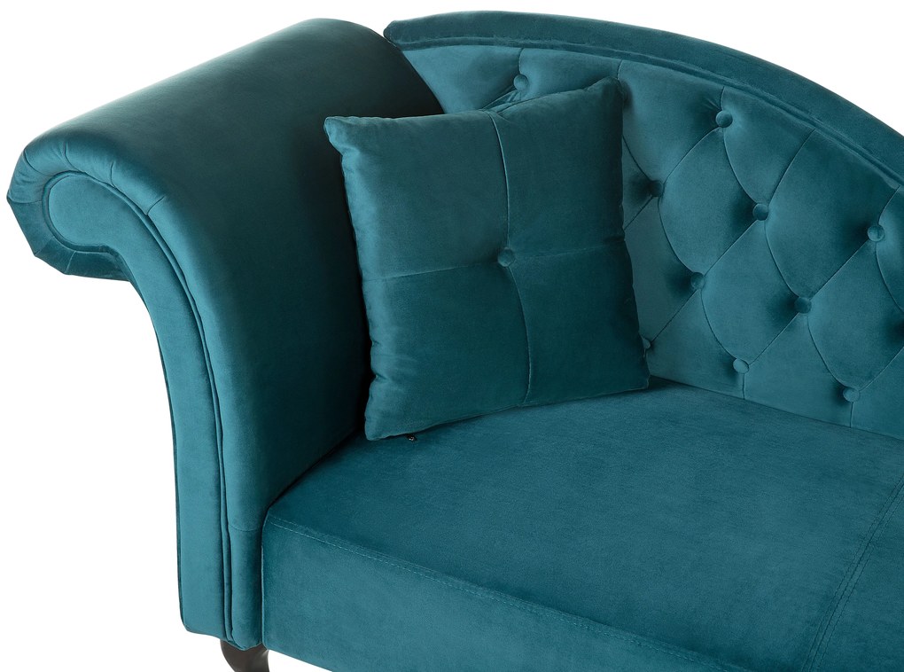 Chaise longue velluto foglia di tè sinistra LATTES Beliani