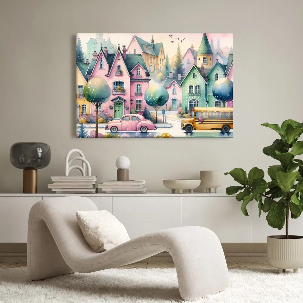 Quadro su tela – Vicoli magici della città pastello