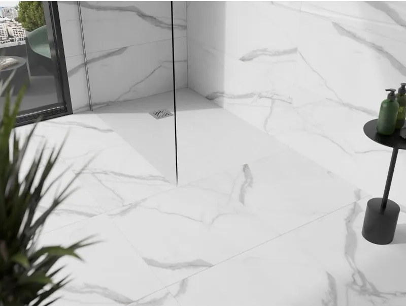 Mexen Stone+ piatto doccia in composito rettangolare 90 x 80 cm, bianco - 44108090