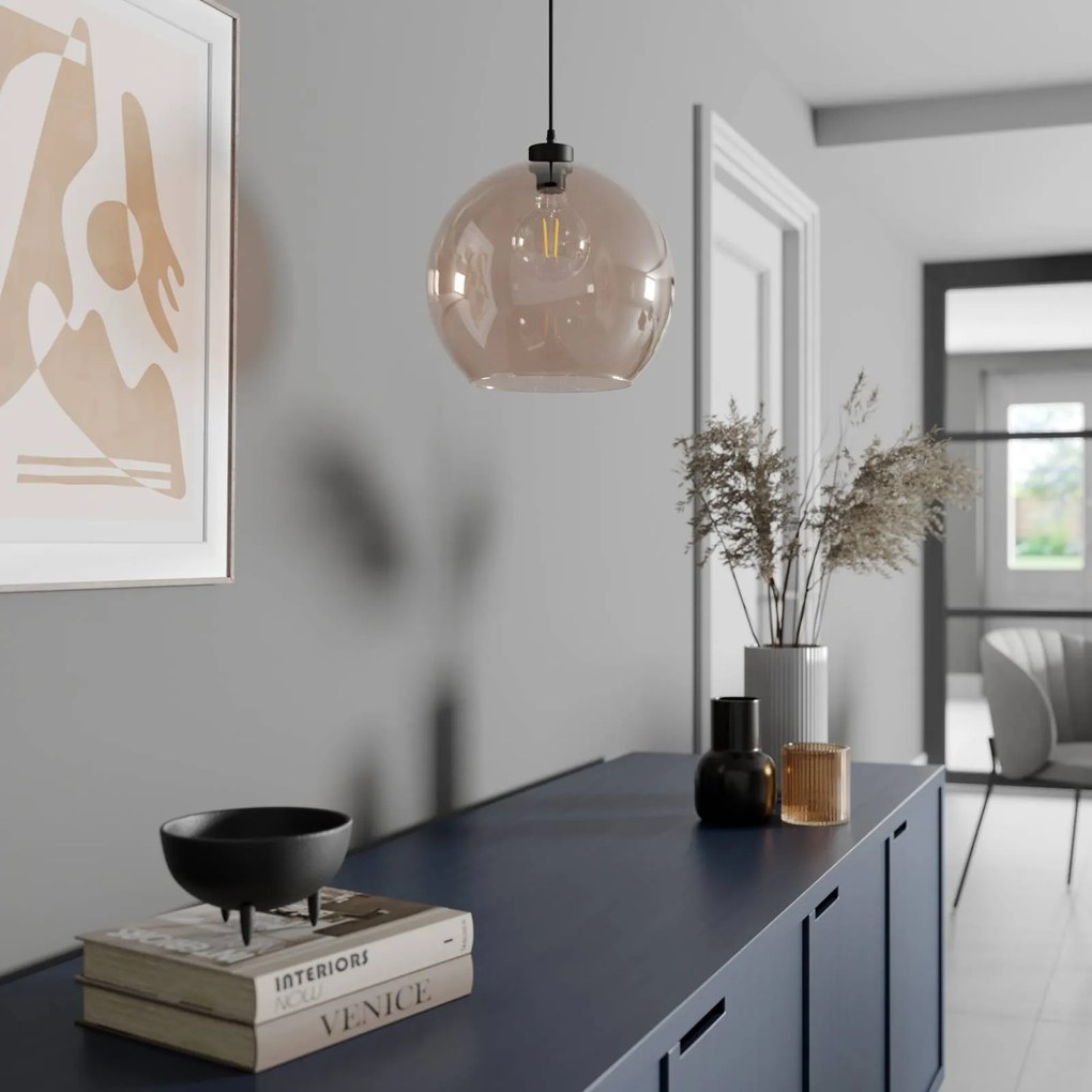 Euluna Lampada a sospensione Cubus, 1 luce, ambra