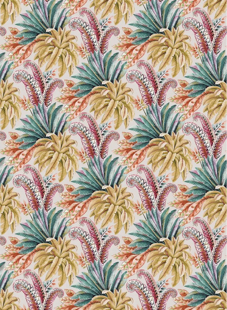 Osborne & Little Carta da parati Paloma - Gold/ Emerald/ Fuchsia