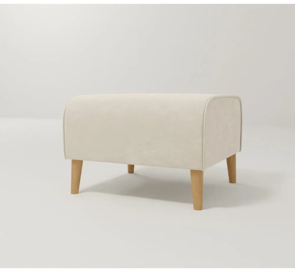 Pouf in velluto crema Carole - Ropez
