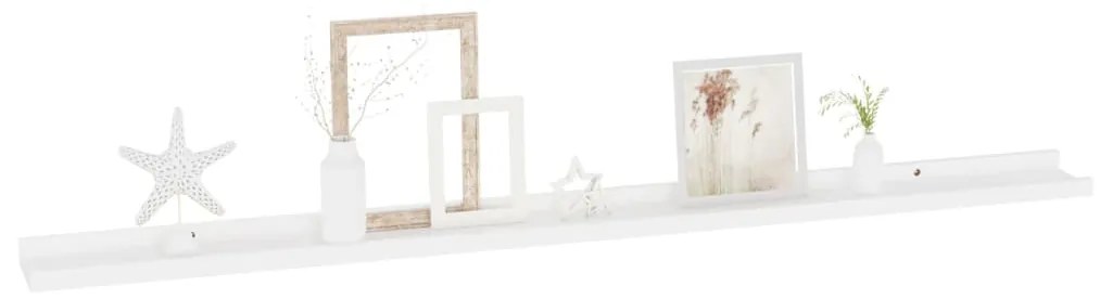 Mensole da parete 4 pz bianche 115x9x3 cm