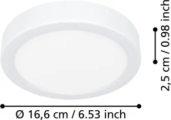 Eglo 901306-LED Plafoniera FUEVA LED/7,5W/230V 2700/4000/6500K Ø16,6 cm, bianca