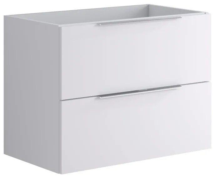 Armadietto bagno a terra Brera 2 cassetti P 45.5 x L 79.5 x H 60 cm laccato opaco bianco