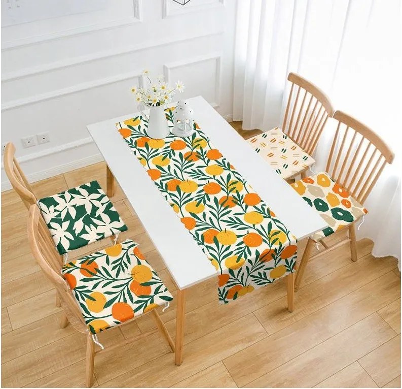 Set di runner e cuscini per sedie 5 pz Orange – Mila Home