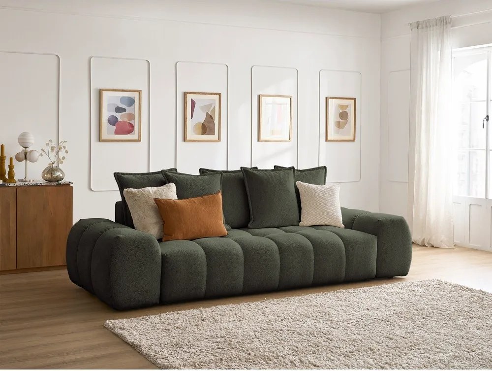 Divano verde con rivestimento in ciniglia 278 cm Everest – Bobochic Paris