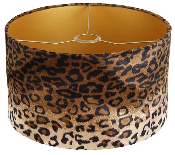 Paralume in velour design leopardato 35/35/20 interno oro