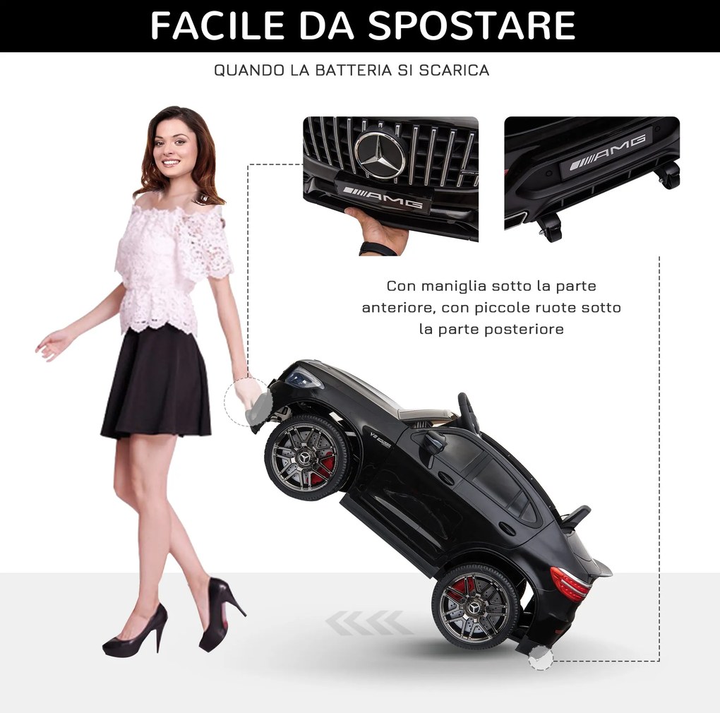 Macchina Elettrica per Bambini 12V con Licenza Mercedes GLA 45 AMG Nera...