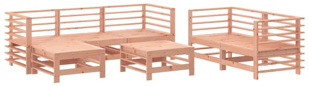 Set salotto da giardino 7 pz in legno massello di douglas