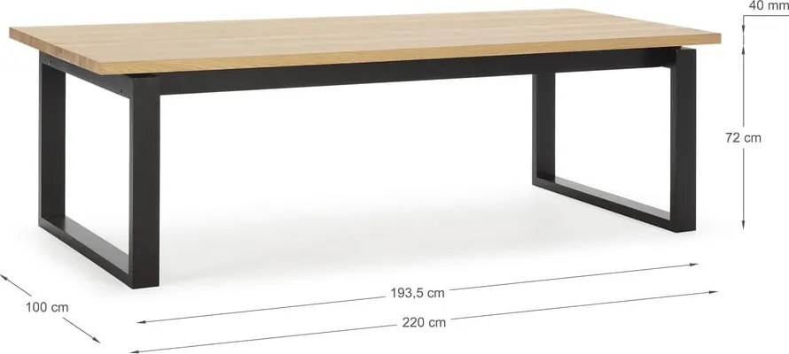 Tavolo da pranzo con piano effetto rovere 100x220 cm Rina – Marckeric