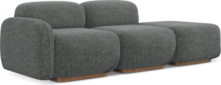 Chaise lounge componibile grigia (con penisola a sinistra) Ailani – Makamii