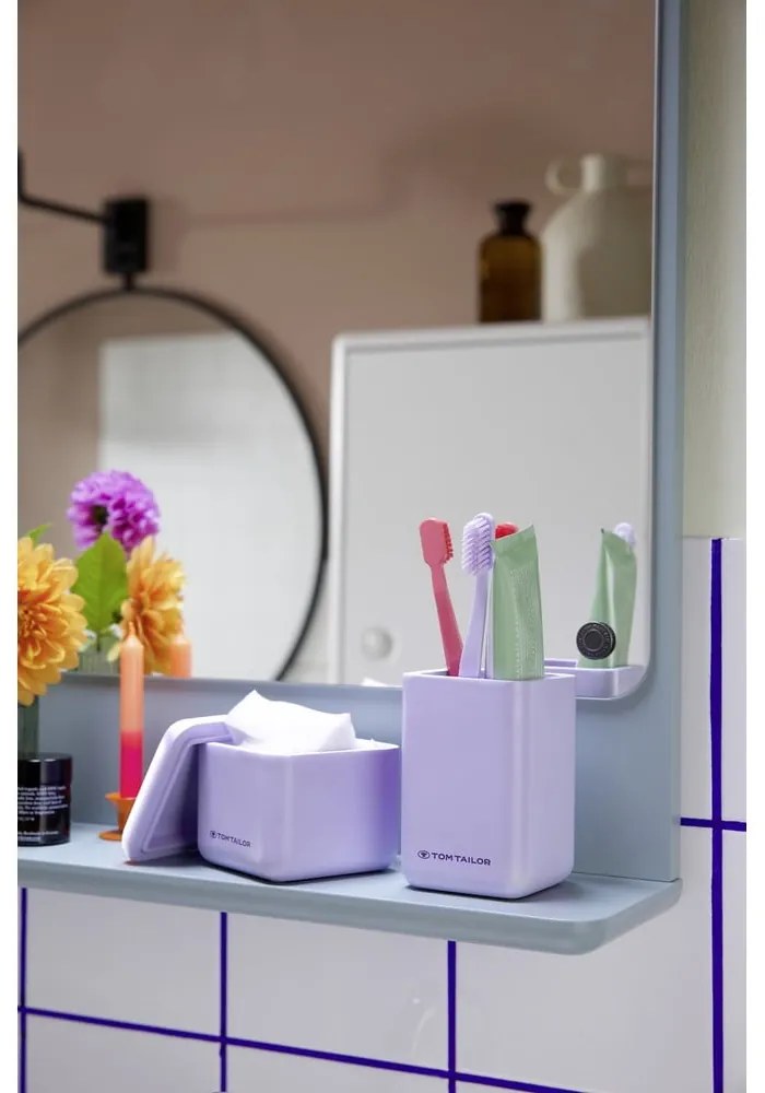 Portaspazzolino in poliresina viola Tom Tailor T-Rounded – Wenko