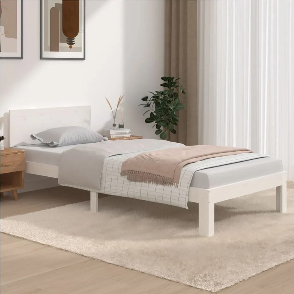 Giroletto Bianco İn Legno Massello Di Pino 90x200 Cm /