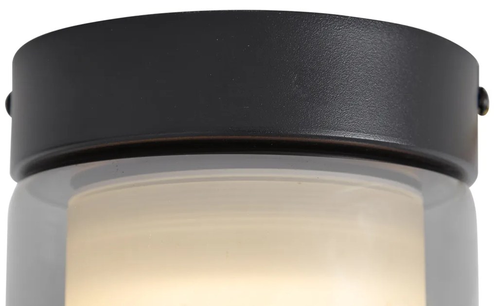 Plafoniera moderna nera con vetro fumé - Puck