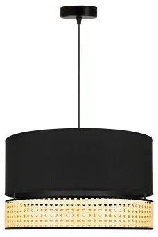 Duolla - Lampadario a sospensione con filo DOUBLE RATTAN 1xE27/15W/230V diametro 40 cm nero/beige