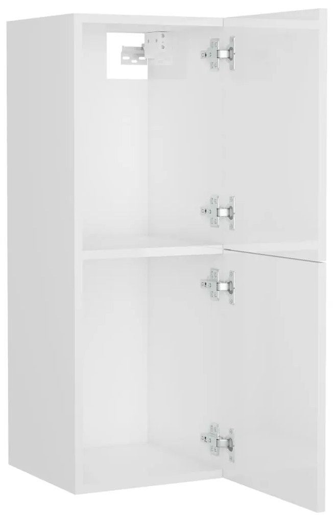 Set mobili da bagno bianco lucido in legno multistrato