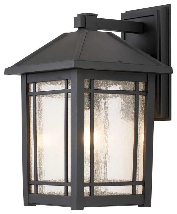 Applique rustico da esterno QZ-CEDAR-POINT-L-BK nero IP44 1X E27 ELSTEAD