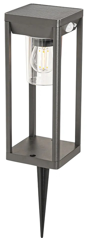 Lampada da terra da esterno grigio scuro 25 cm con luce dimmerabile e sensore solare - Sonne