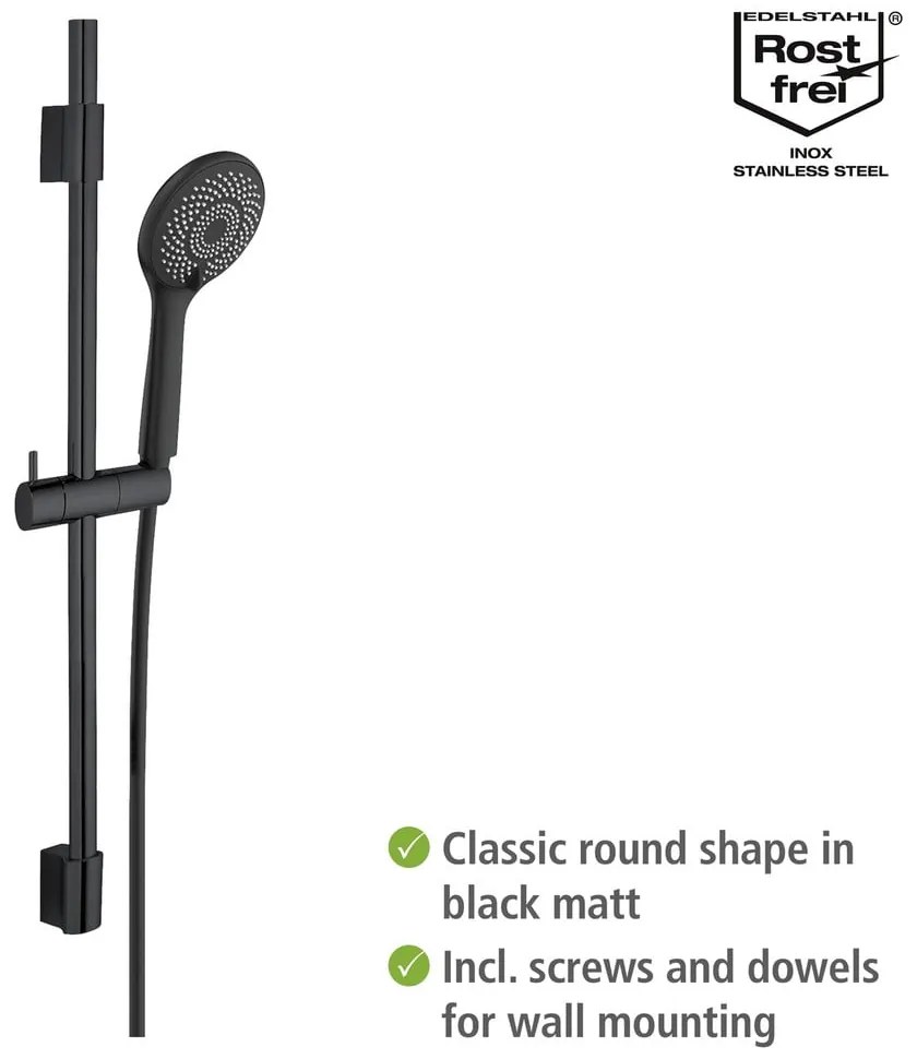 Set doccia in acciaio inox nero 70 cm Water Saving - Wenko