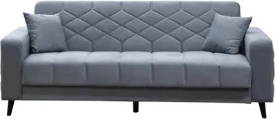 Divano Prontoletto 3 Posti 225x85x84 Melisa Velluto Grigio