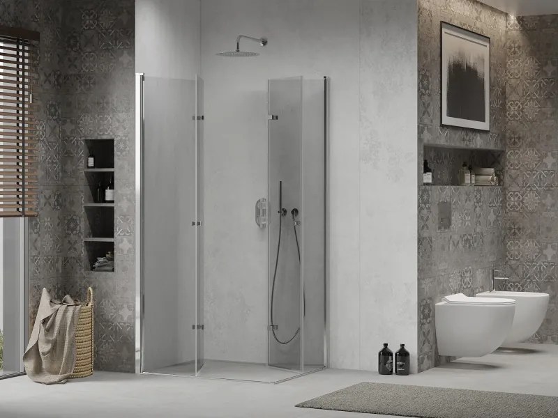 Mexen Lima Duo cabina doccia pieghevole 100 x 90 cm, trasparente, cromo - 856-100-090-02-00