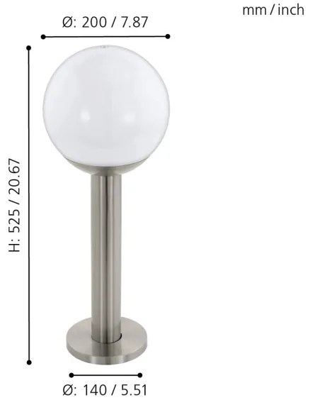 Eglo 33565 - Lampada LED dimmerabile da esterno NISIA-C 1xE27/9W/230V 525 mm IP44