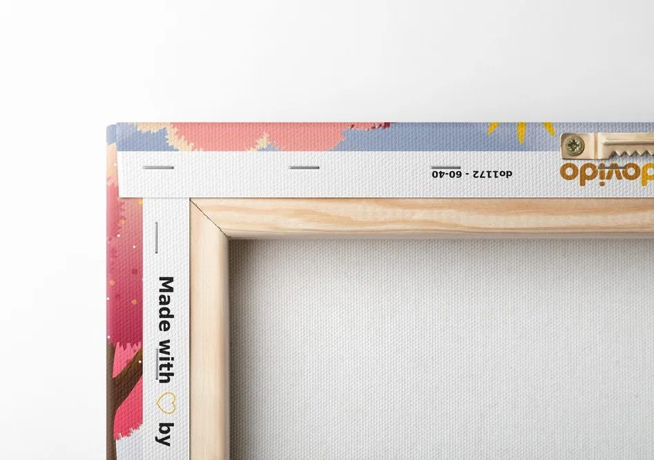 Quadro su tela – Giraffe al laghetto