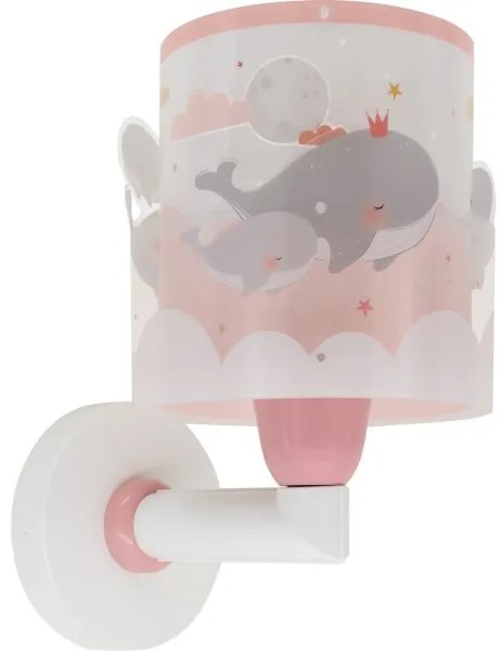 Dalber 61179S - Applique per bambini WHALE DREAMS 1xE27/15W/230V rosa