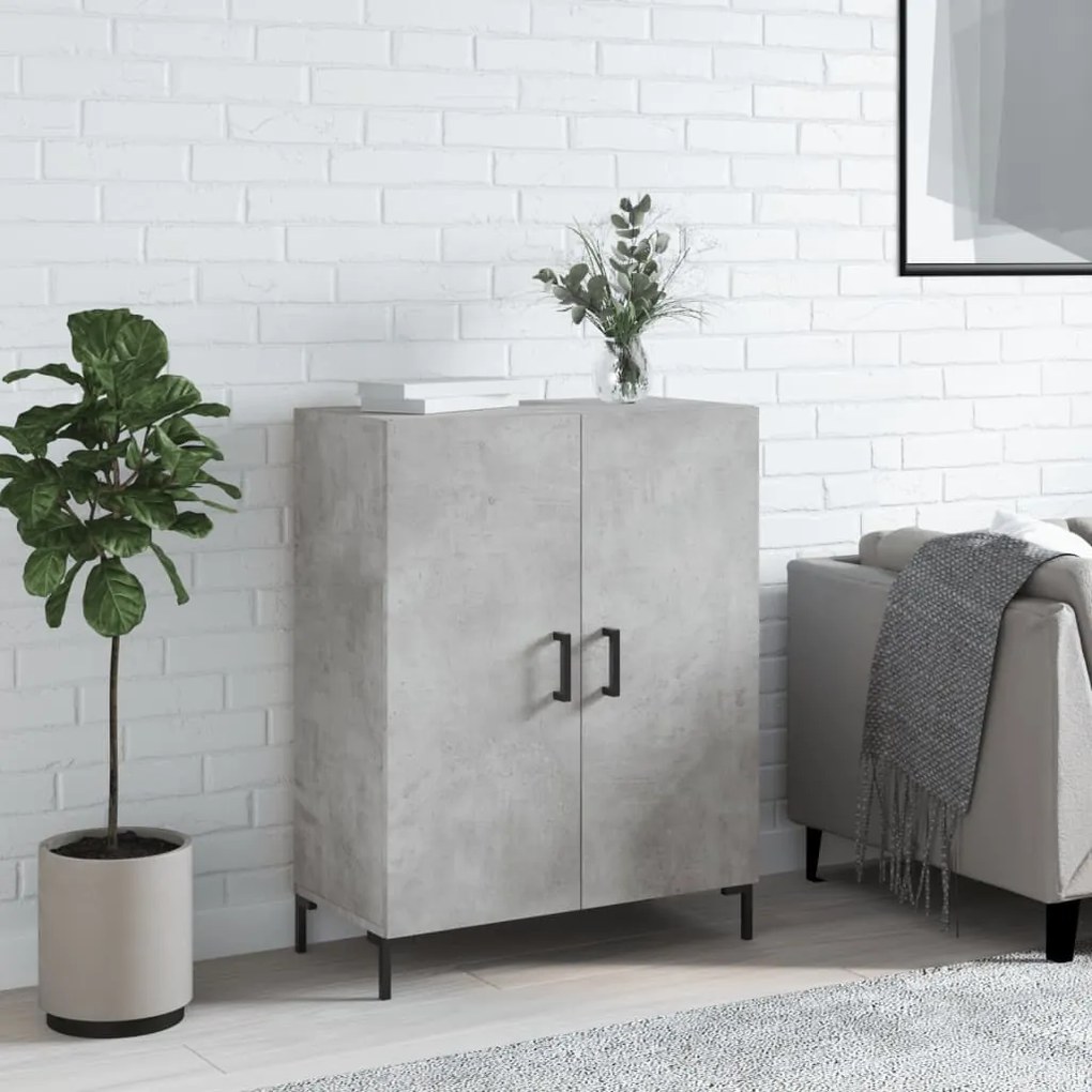 Credenza grigio cemento 69,5x34x90 cm in legno multistrato