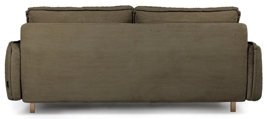 Divano letto in velluto a coste verde 218 cm Tori - Bonami Selection