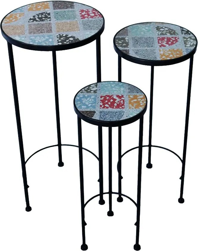 SILVES - set tre fioriere rotonde