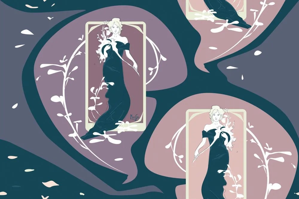 Carta da parati – Fascino femminile in versione scura