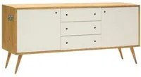 Madia credenza abete spazzolato naturale/ bianco 185x50x84