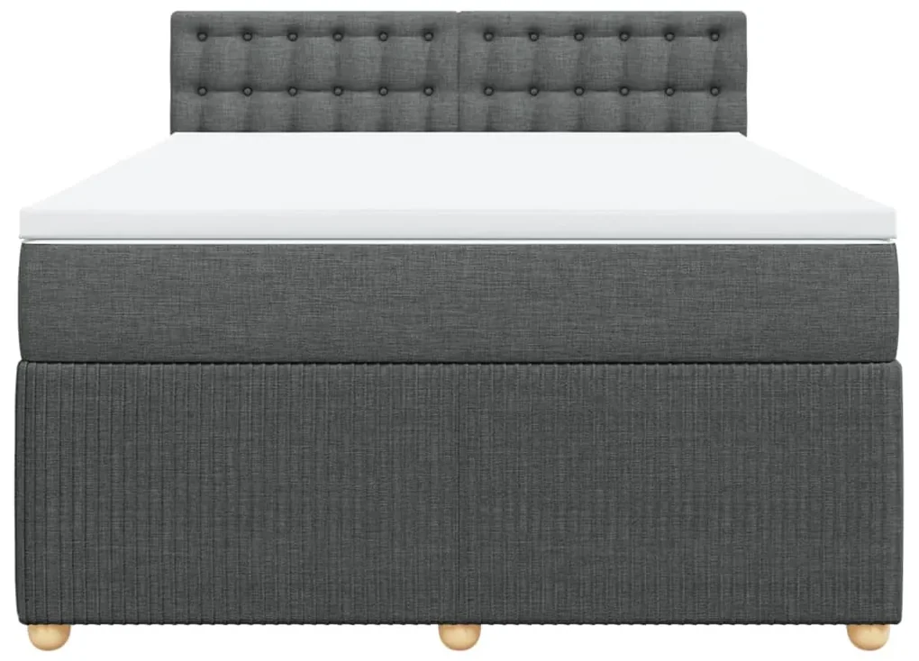 Giroletto a molle con materasso grigio scuro 160x200 cm tessuto