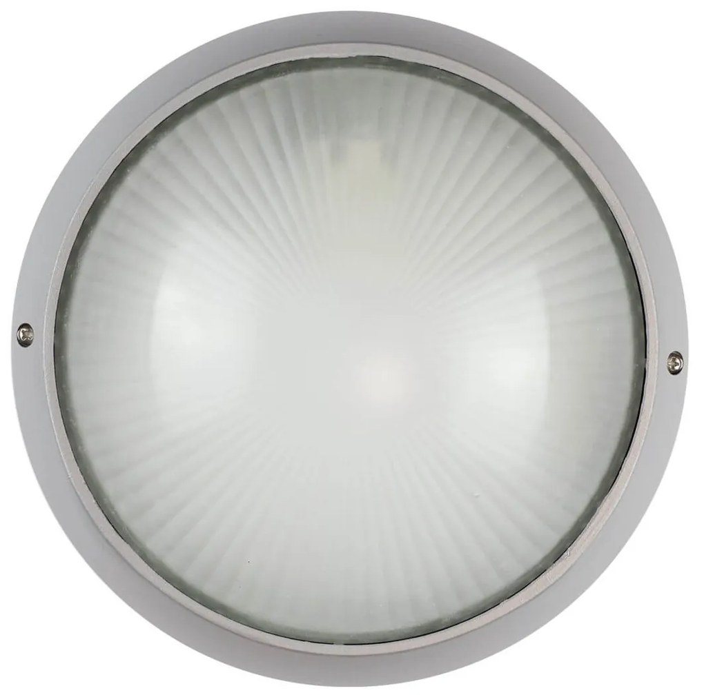 Plafoniera da Esterno E27 Grigia IP54 Ø258mm Colore Grigio