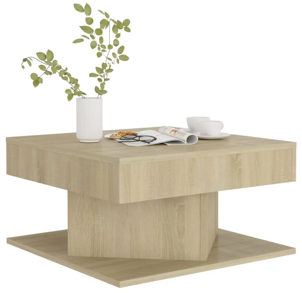 Tavolino da salotto rovere sonoma 57x57x30 cm legno multistrato