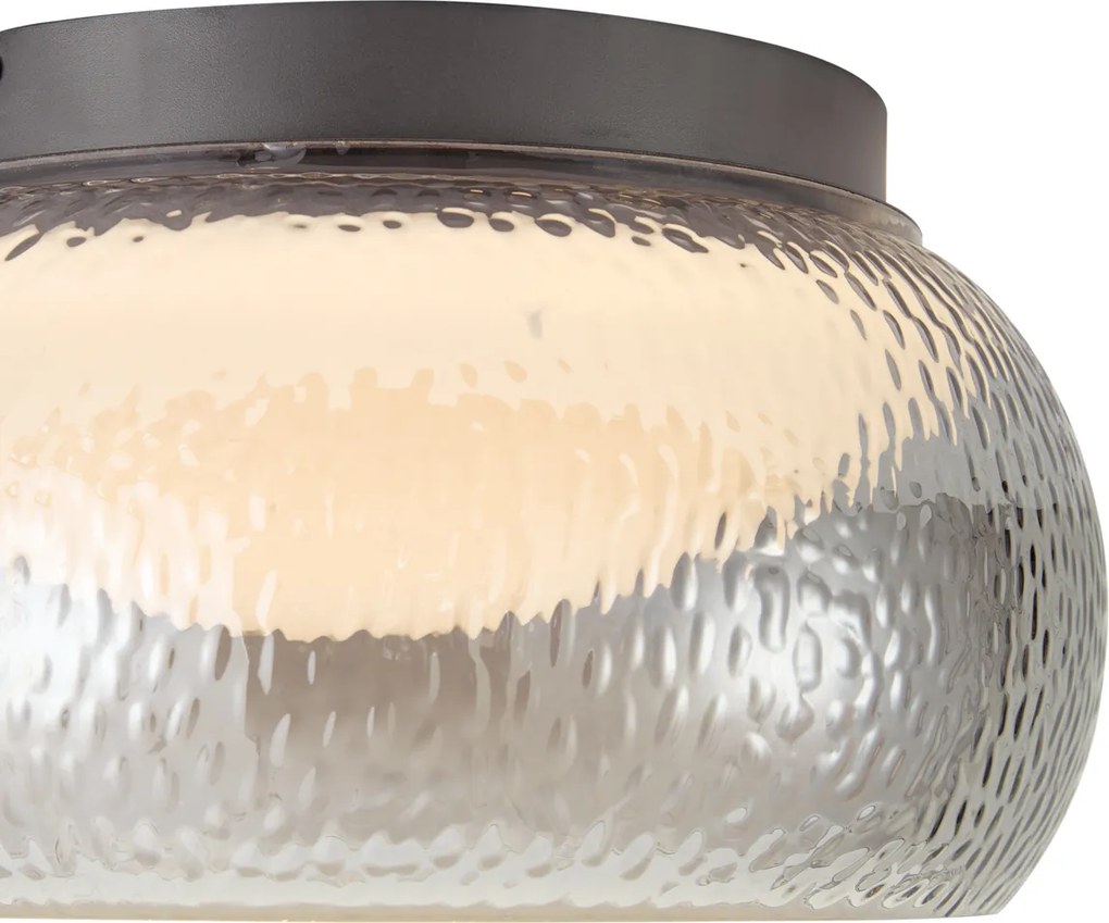 Plafoniera Art Déco color canna di fucile con vetro fumé e LED dimmerabile a 3 fasi - THIMBLE