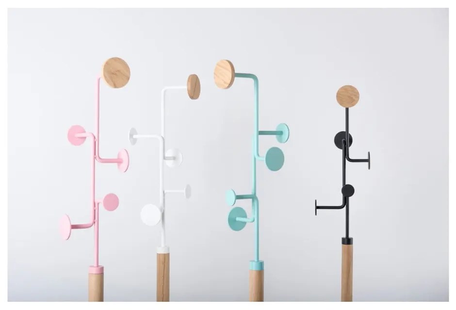 Appendino in legno massiccio di quercia con dettaglio rosa Hook - Gazzda