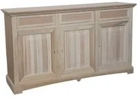 Credenza 3 porte 3 cassetti legno grezzo 170x46x96 - Mobili 2G