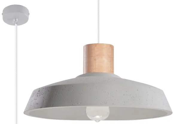 Sollux SL.0282 - Lampadario a sospensione con filo AFRA 1xE27/60W/230V grigio/legno naturale