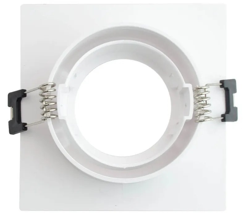 Faretto da Incasso Bianco Orientabile Quadrato in Policarbonato Foro Ø75-85mm GU10