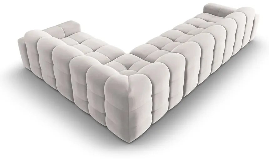 Divano angolare in velluto grigio chiaro (angolo destro) Kendal - Micadoni Home