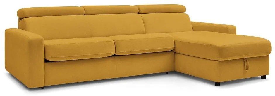 Divano angolare color senape allungabile (con composizione variabile) Monaco – Bobochic Paris